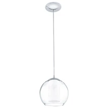 Pendul Eglo BOLSANO, dulie E27, nu contine becul, IP20, baza din otel crom, abajur sticla satinat-sticla alb-transparent | Eglo-92761