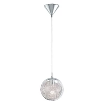 Pendul Eglo LUBERIO, dulie E27, nu contine becul, IP20, baza din otel crom, abajur sticla-aluminiu aluminiu-transparent | Eglo-93073
