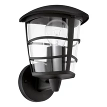 Aplica exterior Eglo ALORIA, dulie E27, nu contine becul, IP44, baza din aluminiu negru, abajur plastic transparent | Eglo-93097