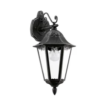 Aplica exterior Eglo NAVEDO, dulie E27, nu contine becul, IP44, baza din aluminiu negru-argintiu, abajur sticla transparent | Eglo-93456