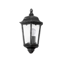 Aplica exterior Eglo NAVEDO, dulie E27, nu contine becul, IP44, baza din aluminiu negru-argintiu, abajur sticla transparent | Eglo-93459