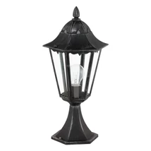 Stalp exterior Eglo NAVEDO, dulie E27, nu contine becul, IP44, baza din aluminiu negru-argintiu, abajur sticla transparent | Eglo-93462