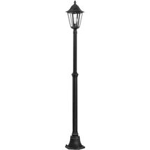 Stalp exterior Eglo NAVEDO, dulie E27, nu contine becul, IP44, baza din aluminiu negru-argintiu, abajur sticla transparent | Eglo-93464