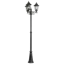 Stalp exterior Eglo NAVEDO, dulie E27, nu contine becul, IP44, baza din aluminiu negru-argintiu, abajur sticla transparent | Eglo-93465