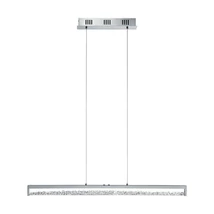 Pendul cu intrerupator de atingere Eglo CARDITO 1, LED integrat inclus, IP20, baza din aluminiu-otel crom, abajur sticla-cristal transparent | Eglo-93626
