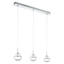 Pendul Eglo MONTEFIO 1, LED integrat inclus, IP20, baza din otel crom, abajur sticla-cristal alb-transparent | Eglo-93784