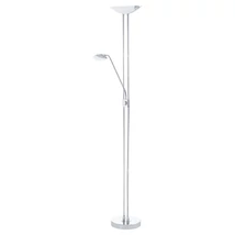 Lampadar Eglo BAYA LED, LED integrat inclus, IP20, baza din otel crom, abajur sticla-plastic alb-satinat | Eglo-93875