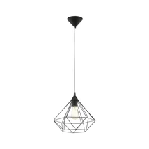 Pendul Eglo TARBES, dulie E27, nu contine becul, IP20, baza din plastic negru, abajur otel negru | Eglo-94188
