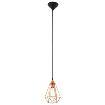 Pendul Eglo TARBES, dulie E27, nu contine becul, IP20, baza din plastic negru, abajur otel colorat-cupru | Eglo-94193