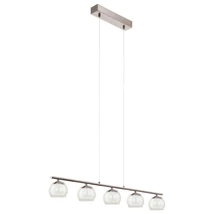 Pendul Eglo ROMAGNESE, LED integrat inclus, IP20, baza din otel nichel satinat, abajur sticla satinat-sticla alb-chihlimbar | Eglo-94319