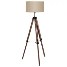 Lampadar Eglo LANTADA, dulie E27, nu contine becul, IP20, baza din otel-lemn nuca, abajur textil taupe | Eglo-94326