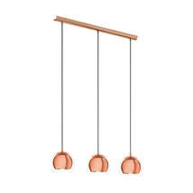 Pendul Eglo ROCAMAR, dulie E27, nu contine becul, IP20, baza din otel cupru, abajur sticla transparent | Eglo-94591