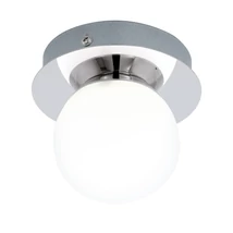Plafoniera baie Eglo MOSIANO, LED integrat inclus, IP44, baza din otel crom, abajur sticla opal mat alb | Eglo-94626