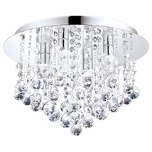 Plafoniera baie Eglo ALMONTE, dulie G9-LED, contine becul, IP44, baza din otel crom, abajur cristal transparent | Eglo-94878