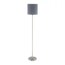Lampadar Eglo PASTERI, dulie E27, nu contine becul, IP20, baza din otel nichel satinat, abajur textil gri | Eglo-95166