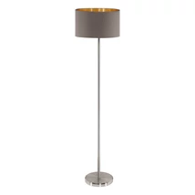 Lampadar Eglo MASERLO, dulie E27, nu contine becul, IP20, baza din otel nichel satinat, abajur textil cappuccino-auriu | Eglo-95172