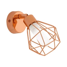 Spot Eglo ZAPATA, dulie G9-LED, contine becul, IP20, baza din otel cupru, abajur sticla satinat alb | Eglo-95545