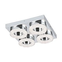 Plafoniera Eglo FRADELO, LED integrat inclus, IP20, baza din otel crom, abajur plastic-cristal crom-transparent | Eglo-95664