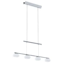 Pendul Eglo ALEANDRO 1, LED integrat inclus, IP20, baza din otel crom, abajur sticla opal mat alb | Eglo-96528