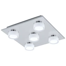 Plafoniera baie Eglo ROMENDO 1, LED integrat inclus, IP44, baza din otel crom, abajur plastic satinat-transparent | Eglo-96544