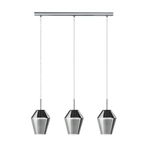 Pendul Eglo MURMILLO, dulie E27, nu contine becul, IP20, baza din otel crom, abajur sticla fumuriu transparent negricios | Eglo-96774