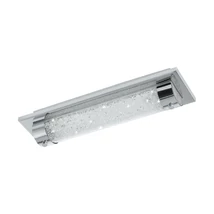 Plafoniera baie Eglo TOLORICO, LED integrat inclus, IP44, baza din otel crom, abajur plastic-cristal transparent | Eglo-97054