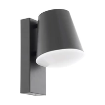 Aplica exterior Eglo CALDIERO, dulie E27, nu contine becul, IP44, baza din otel zincat antracit, abajur plastic alb | Eglo-97146