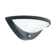 Aplica exterior cu senzor de miscare Eglo BELCREDA, LED integrat inclus, IP44, baza din aluminiu antracit, abajur plastic alb | Eglo-97312
