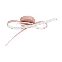 Plafoniera Eglo PALOZZA, LED integrat inclus, IP20, baza din aluminiu rose gold, abajur plastic alb | Eglo-97361