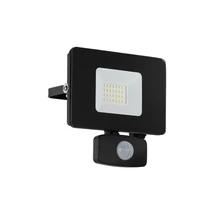 Aplica exterior cu senzor de miscare Eglo FAEDO 3, LED integrat inclus, IP44, baza din aluminiu negru, abajur sticla transparent | Eglo-97461