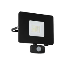 Aplica exterior cu senzor de miscare Eglo FAEDO 3, LED integrat inclus, IP44, baza din aluminiu negru, abajur sticla transparent | Eglo-97462