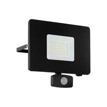 Aplica exterior cu senzor de miscare Eglo FAEDO 3, LED integrat inclus, IP44, baza din aluminiu negru, abajur sticla transparent | Eglo-97463