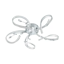 Plafoniera Eglo VALLEMARE, LED integrat inclus, IP20, baza din aluminiu-otel crom, abajur plastic-cristal alb-transparent | Eglo-97487