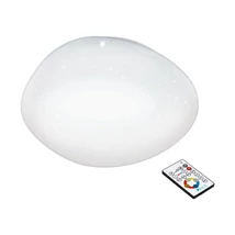 Plafoniera Eglo SILERAS, LED integrat inclus, IP20, baza din otel alb, abajur plastic cu efect cristal alb | Eglo-97577