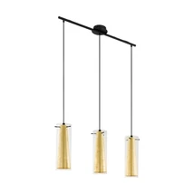 Pendul Eglo PINTO GOLD, dulie E27, nu contine becul, IP20, baza din otel negru, abajur sticla auriu-transparent | Eglo-97652