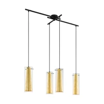 Pendul Eglo PINTO GOLD, dulie E27, nu contine becul, IP20, baza din otel negru, abajur sticla auriu-transparent | Eglo-97653