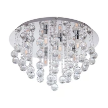 Plafoniera baie Eglo ALMONTE, dulie G9-LED, contine becul, IP44, baza din otel crom, abajur cristal transparent | Eglo-97699