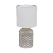 Veioza Eglo BELLARIVA, dulie E14, nu contine becul, IP20, baza din ceramic gri, abajur textil alb | Eglo-97774