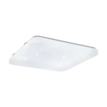 Plafoniera Eglo FRANIA-S, LED integrat inclus, IP20, baza din otel alb, abajur plastic cu efect cristal alb | Eglo-97882