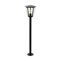 Stalp exterior Eglo MONREALE, dulie E27, nu contine becul, IP44, baza din aluminiu negru, abajur plastic transparent | Eglo-98123
