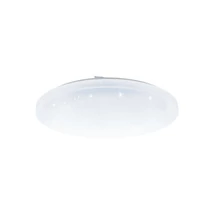 Plafoniera Eglo FRANIA-A, LED integrat inclus, IP20, baza din otel alb, abajur plastic cu efect cristal alb | Eglo-98236
