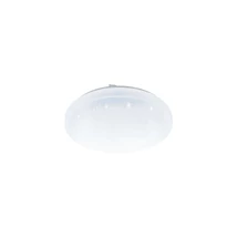 Plafoniera Eglo FRANIA-A, LED integrat inclus, IP44, baza din otel alb, abajur plastic cu efect cristal alb | Eglo-98294