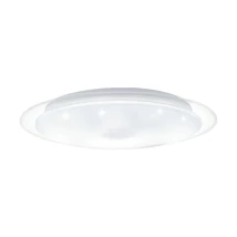 Plafoniera Eglo LANCIANO 1, LED integrat inclus, IP20, baza din otel alb-transparent, abajur plastic cu efect cristal alb-crom | Eglo-98323