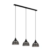 Pendul Eglo BELESER, dulie E27, nu contine becul, IP20, baza din otel negru, abajur sticla transparent negricios | Eglo-98384