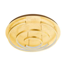 Plafoniera Eglo POZONDON, LED integrat inclus, IP20, baza din otel auriu, abajur plastic alb | Eglo-98488