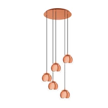 Pendul Eglo ROCAMAR 1, dulie E27, nu contine becul, IP20, baza din otel cupru, abajur sticla transparent | Eglo-98595
