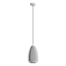 Pendul Eglo ALOBRASE, dulie E27, nu contine becul, IP20, baza din otel crom, abajur sticla transparent negricios | Eglo-98615