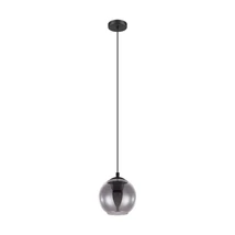 Pendul Eglo ARISCANI, dulie E27, nu contine becul, IP20, baza din otel negru, abajur sticla transparent negricios | Eglo-98651