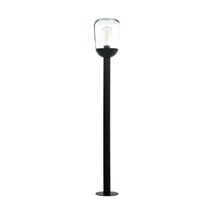 Stalp exterior Eglo DONATORI, dulie E27, nu contine becul, IP44, baza din aluminiu negru, abajur sticla transparent | Eglo-98703