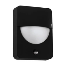 Aplica exterior cu senzor de miscare Eglo SALVANESCO, dulie E27, nu contine becul, IP44, baza din aluminiu negru, abajur plastic alb | Eglo-98705